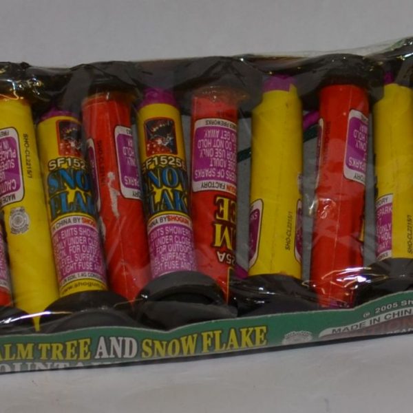 Novelty Fireworks – Palm Tree and Snow Flake Fountain Assorted (1)